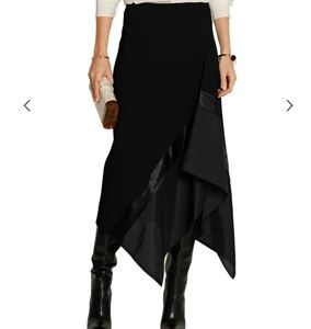 Donna Karan 8 Wool blend organza assymetric skirt